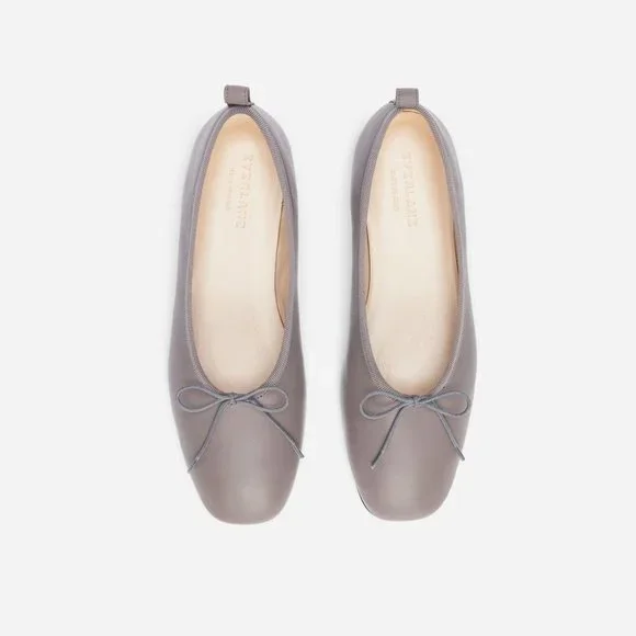 Everlane The Italian Leather Day Ballet Flat in Minimal Grey New Womens shoes - Picture 2 of 10